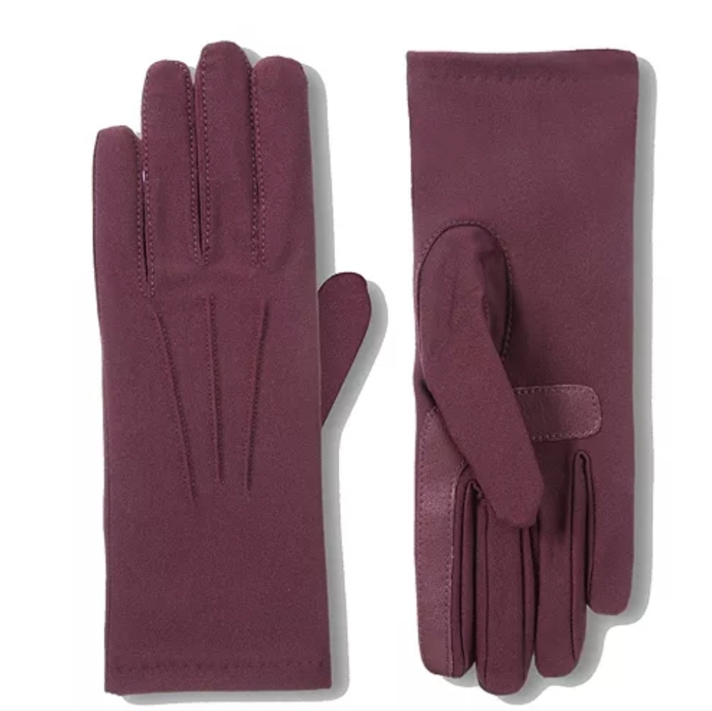 Isotoner Plum Women's Lined Spandex Touchscreen Gloves
